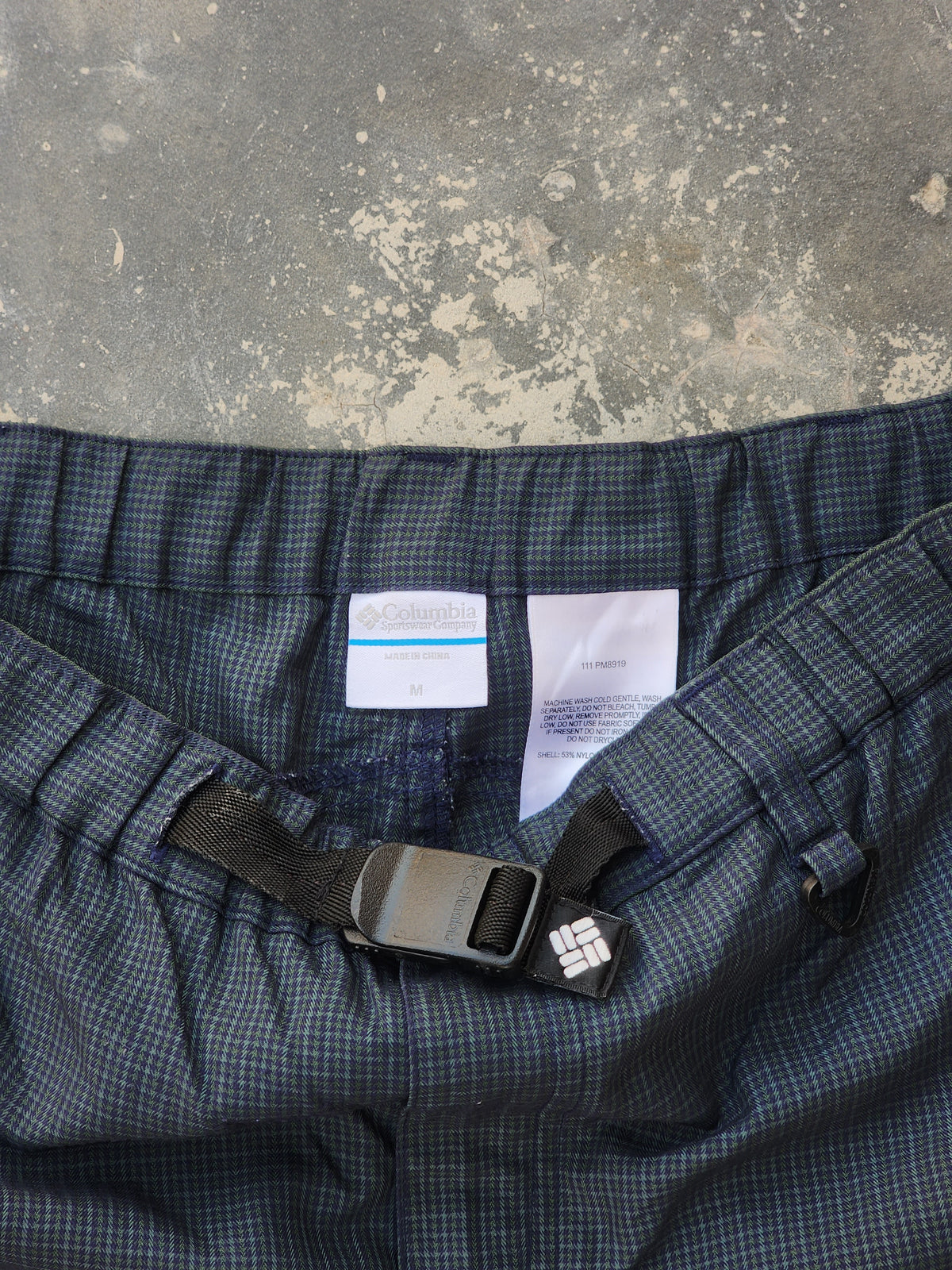 Columbia Techwear Dark Green Checkered Trackpants (M)