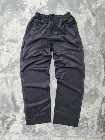 Nike Black and Silver Piping Polyester Trackpants (M/L)