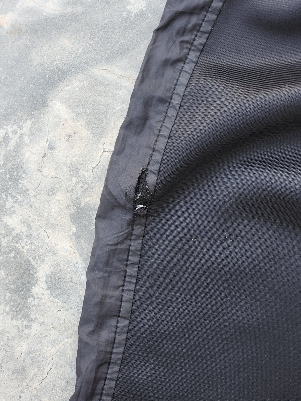 Nike Black and Silver Piping Polyester Trackpants (M/L)