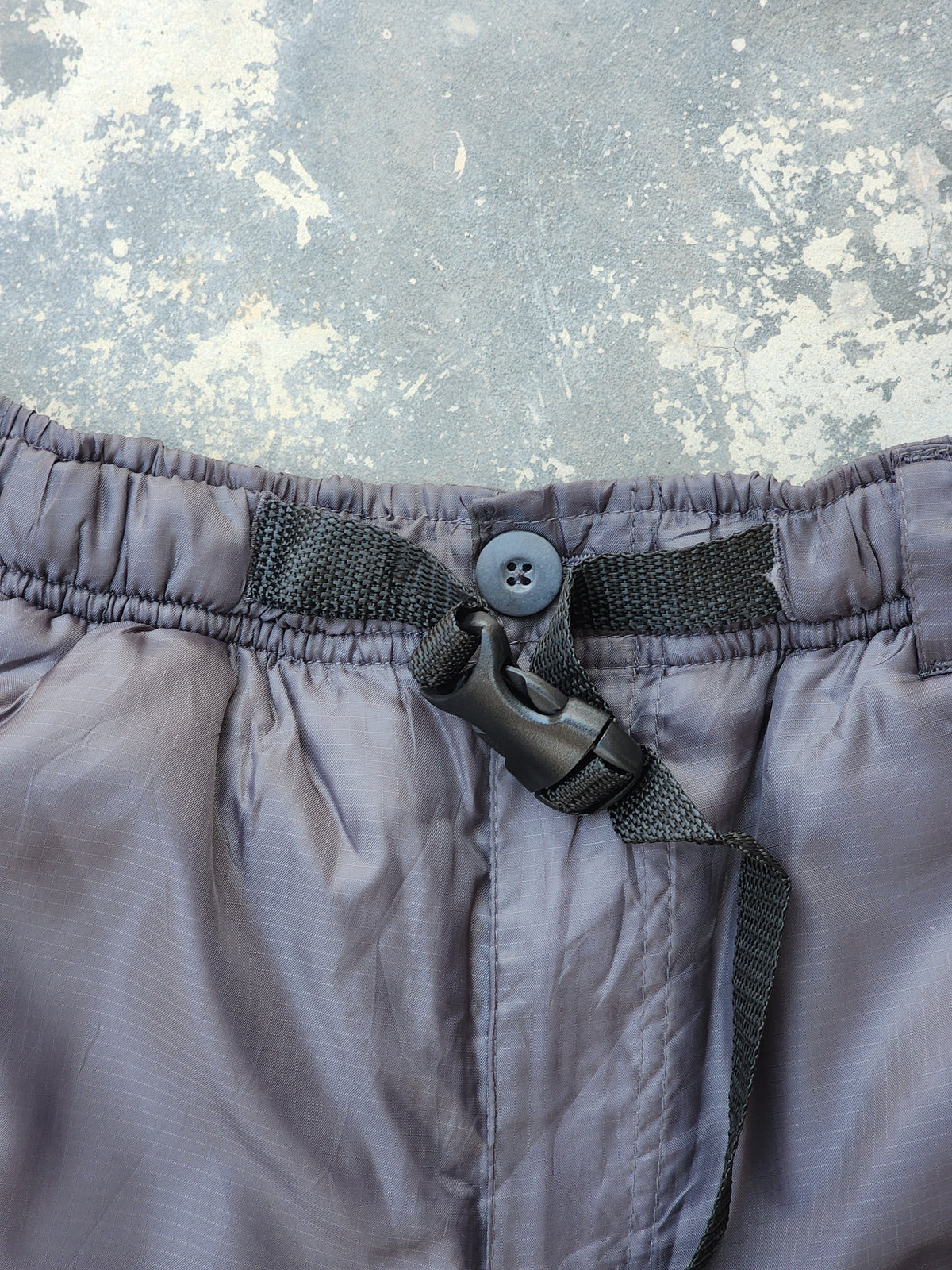 First Down Gray Fur Insulated Trackpants (M)
