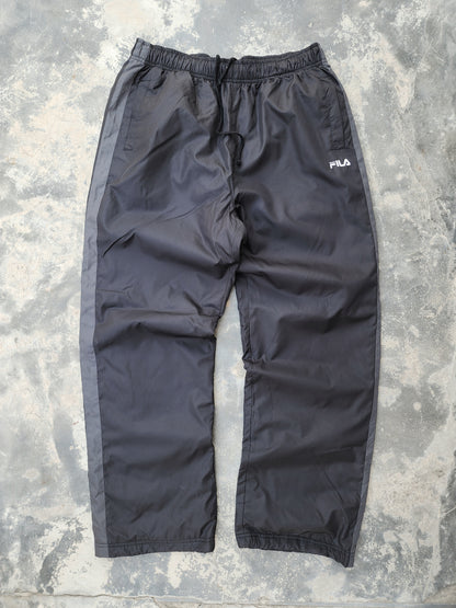 Vintage Fila Black and Gray Trackpants (L)