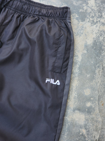 Vintage Fila Black and Gray Trackpants (L)