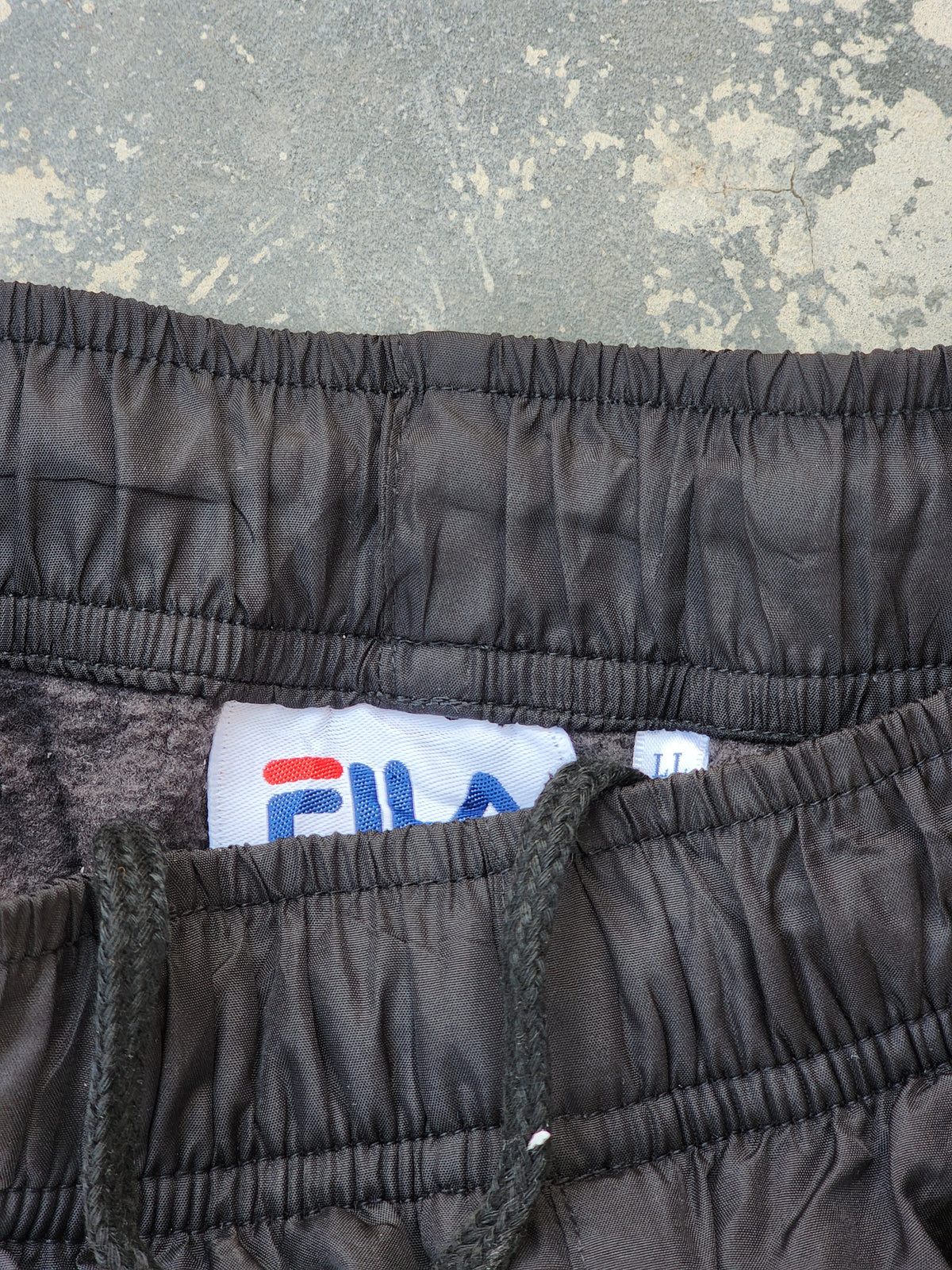Vintage Fila Black and Gray Trackpants (L)