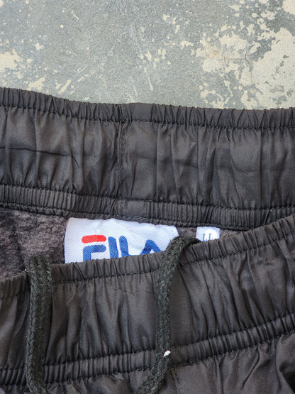 Vintage Fila Black and Gray Trackpants (L)