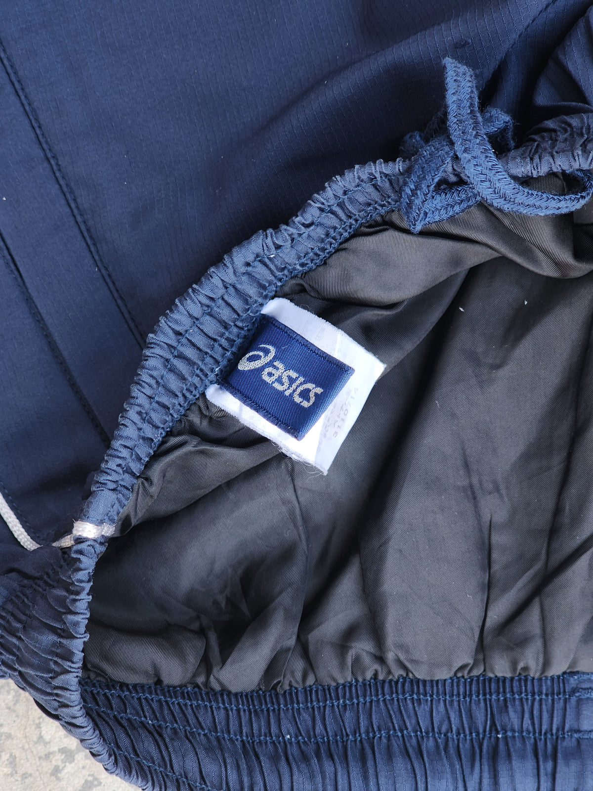 Asics Dark Blue White Piping Trackpants (S)