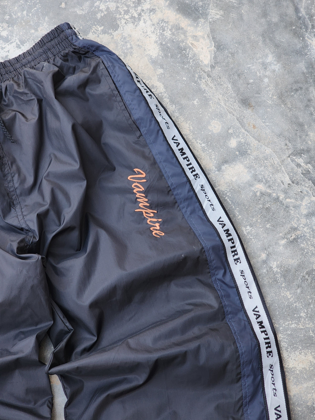 Vintage Vampire Black Side Striped Trackpants (S)