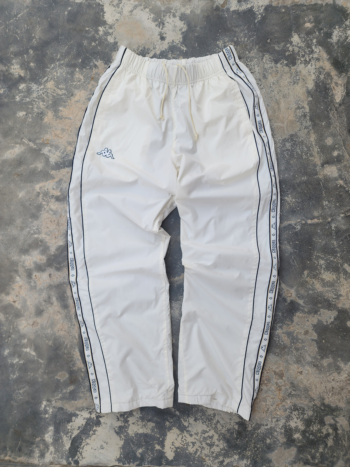 Vintage Kappa Side Striped White Trackpants (M)