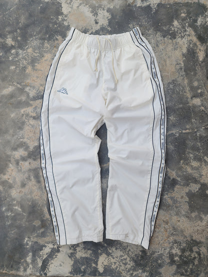 Vintage Kappa Side Striped White Trackpants (M)