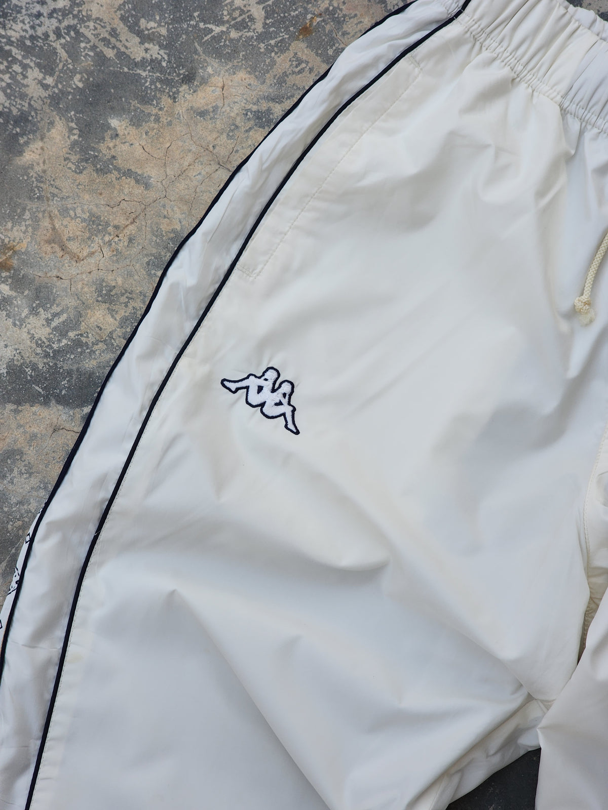 Vintage Kappa Side Striped White Trackpants (M)