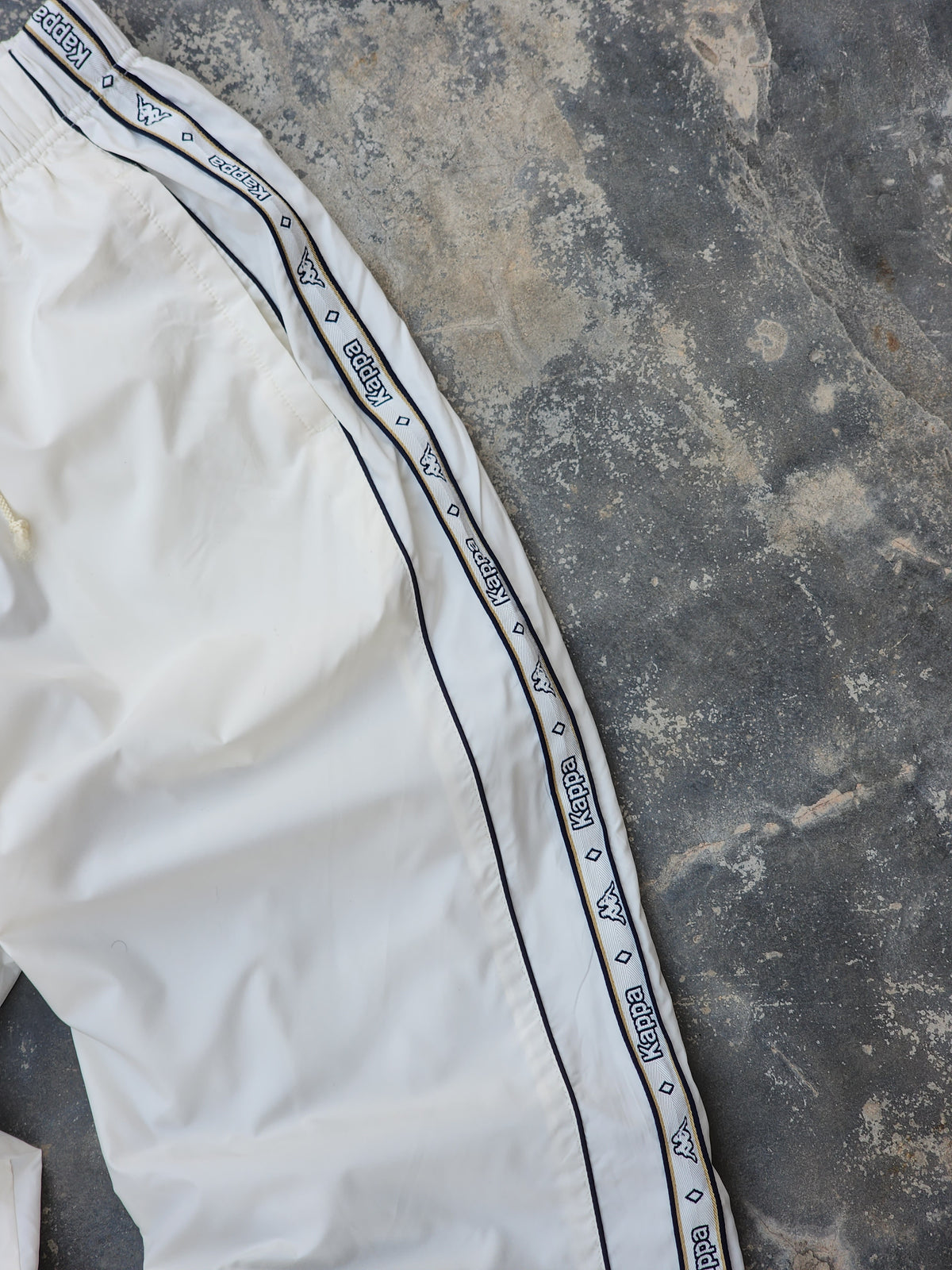 Vintage Kappa Side Striped White Trackpants (M)