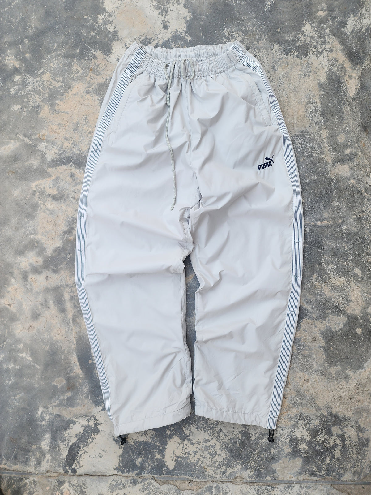 Vintage Puma Light Greenish Side Striped Trackpants (M)