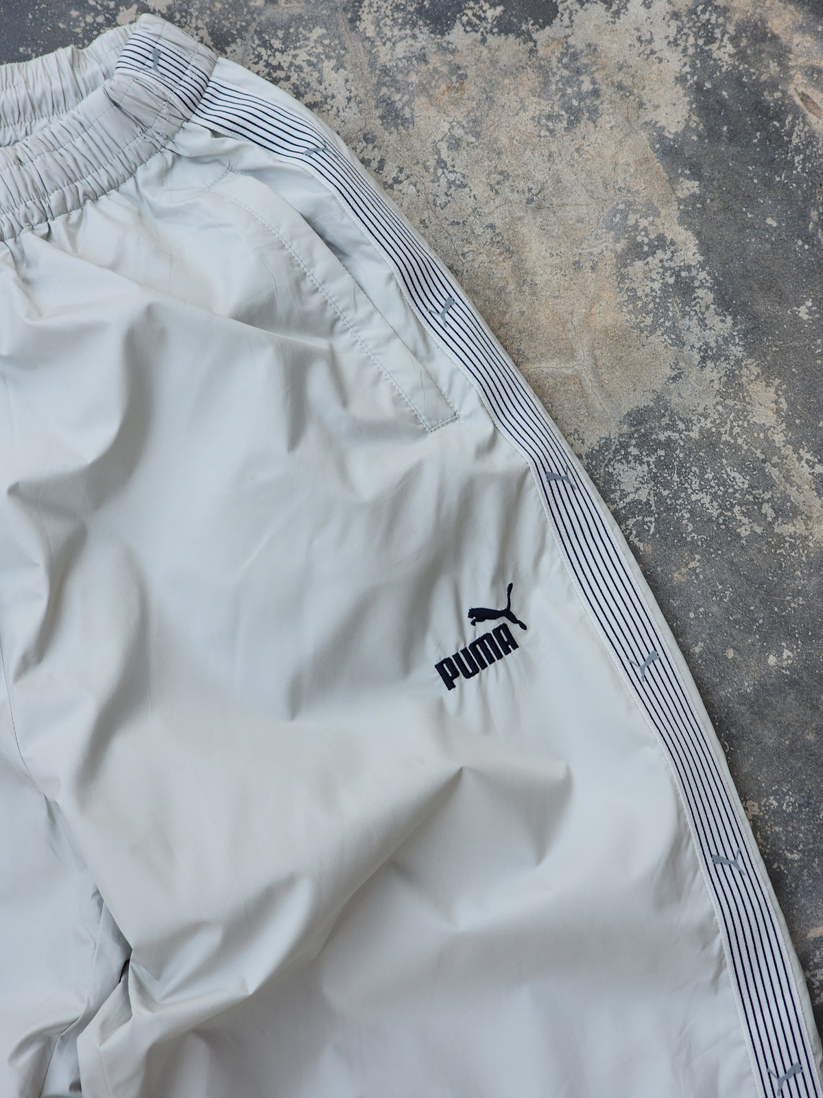 Vintage Puma Light Greenish Side Striped Trackpants (M)