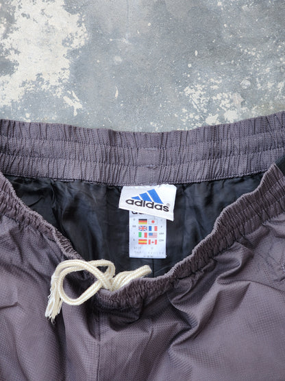 Vintage Adidas 90s Dark Purplish Black Striped Trackpants (L)
