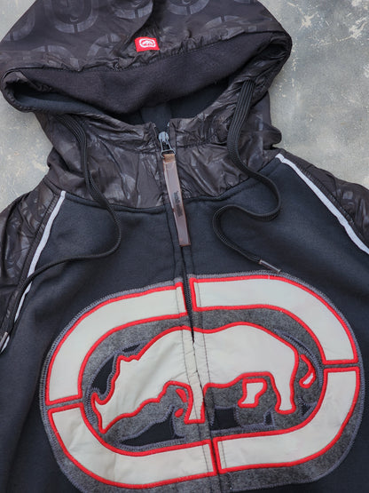Vintage Y2K Ecko Unltd "World Famous Rhino" Raglan Full-Zip Hoodie Jacket (M)