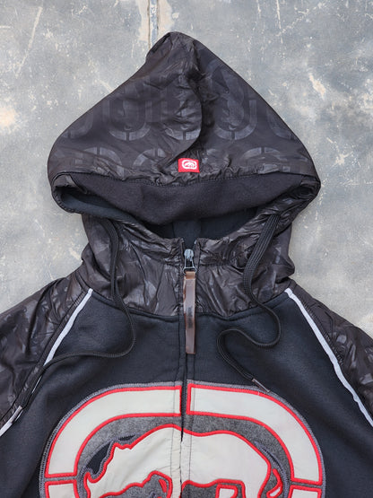 Vintage Y2K Ecko Unltd "World Famous Rhino" Raglan Full-Zip Hoodie Jacket (M)