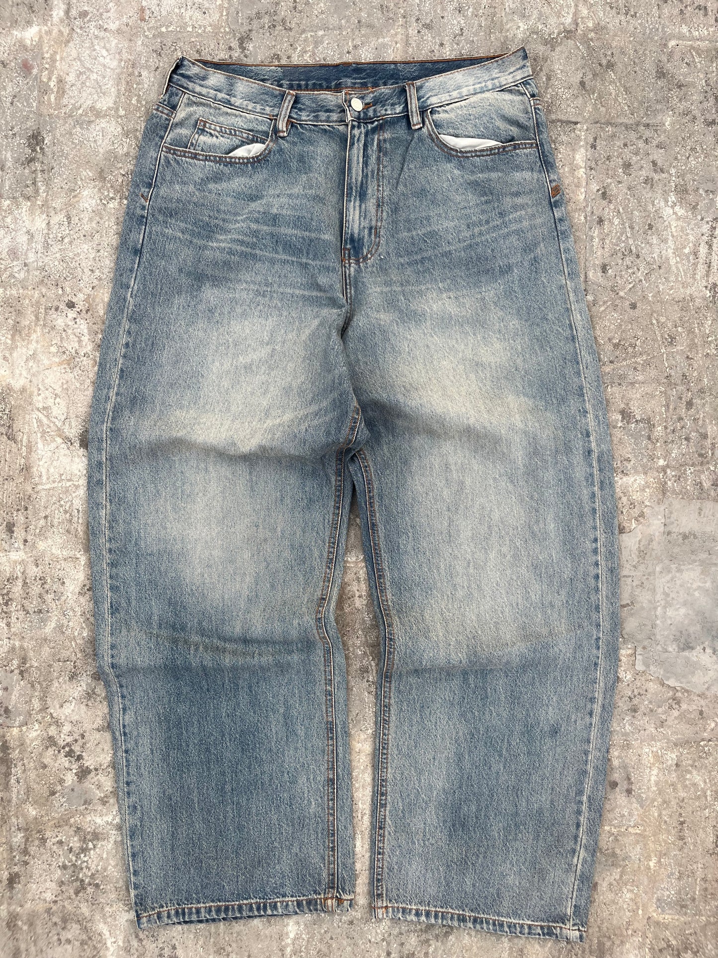 BoohooMan Baggy Super Vintage Blue Jeans (36)