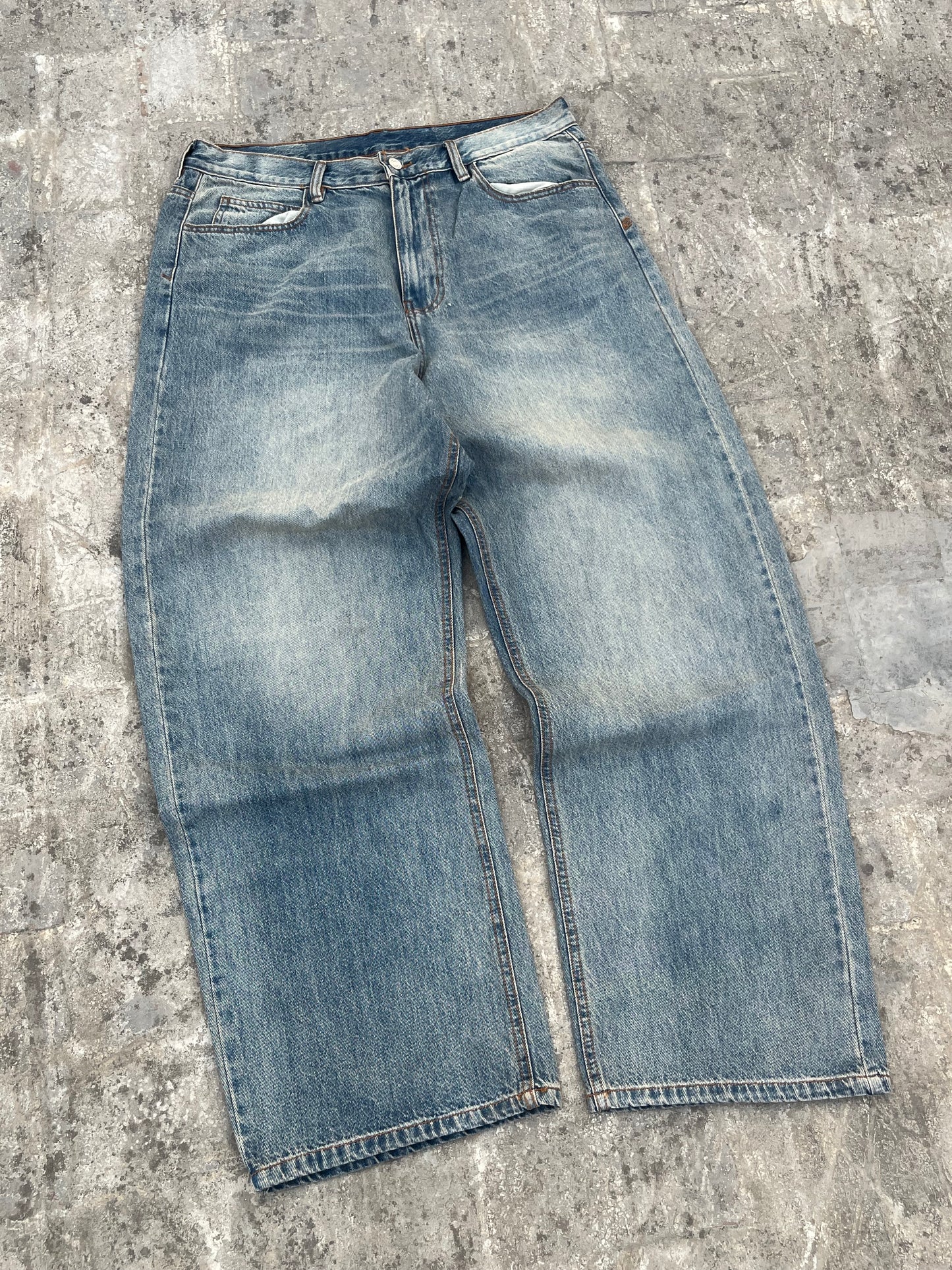 BoohooMan Baggy Super Vintage Blue Jeans (36)
