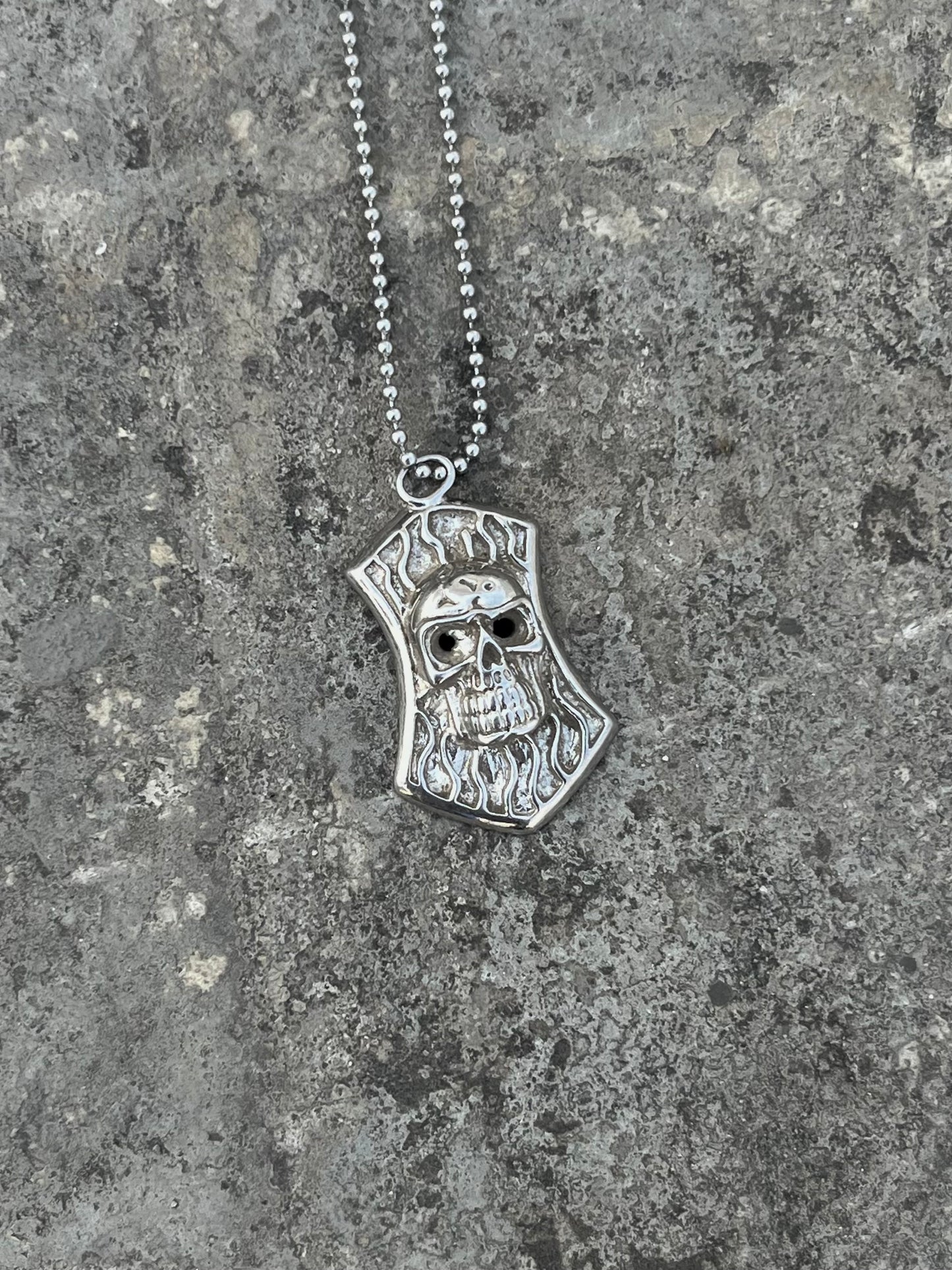 Vintage Skull Plate Pendant