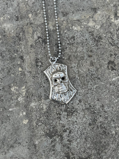 Vintage Skull Plate Pendant