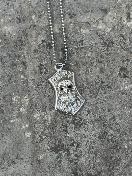 Vintage Skull Plate Pendant