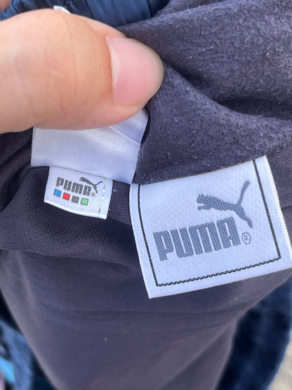 Vintage Puma Shiny Blue Stripes Baggy Trackpants (L/XL)
