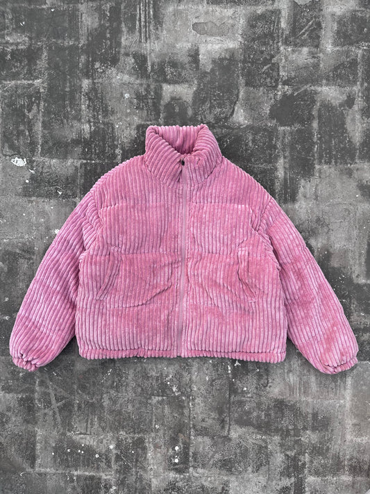 Pink Corduroy Puffer Jacket