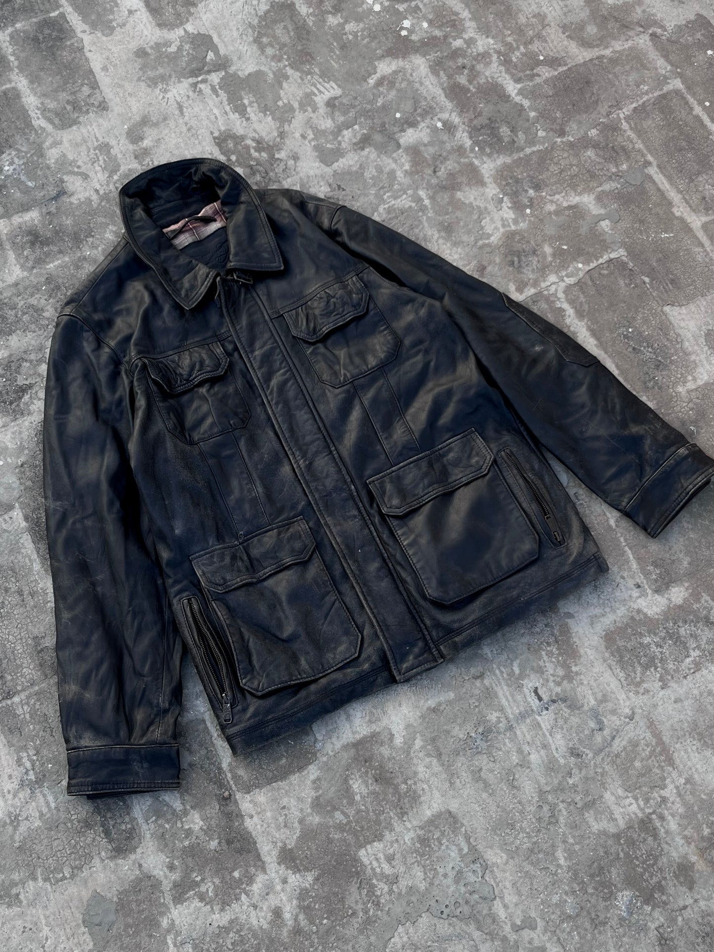 Long Vintage leather jacket (M/L)