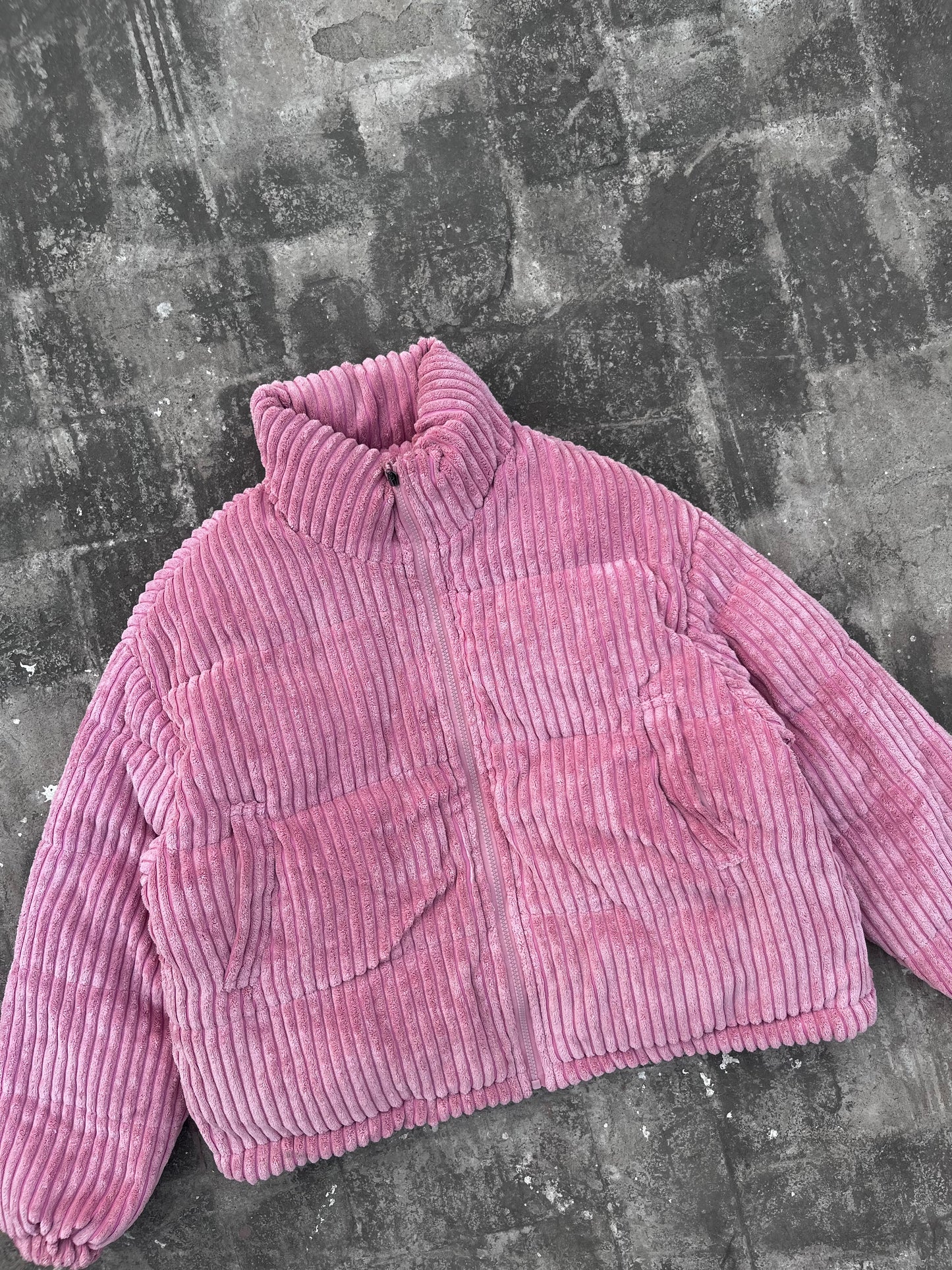 Pink Corduroy Puffer Jacket