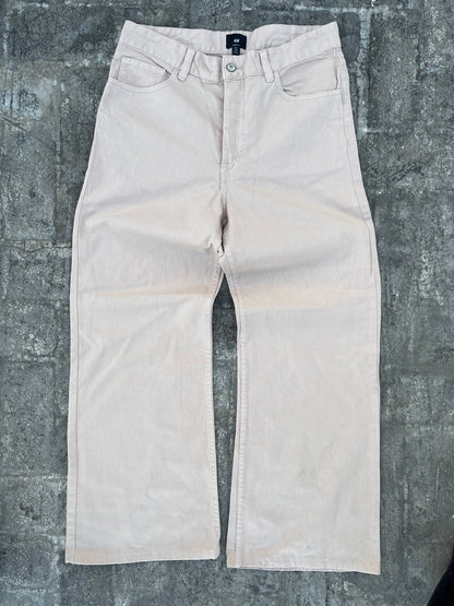 H&M Beige Baggy Jeans (34)
