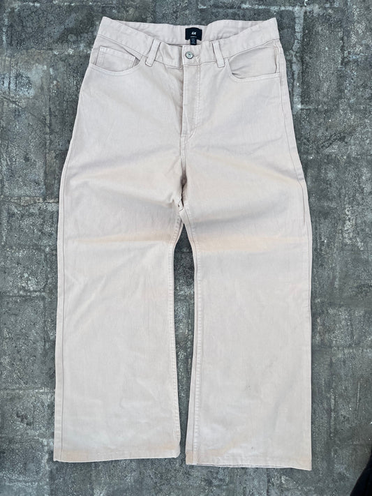 H&M Beige Baggy Jeans (34)