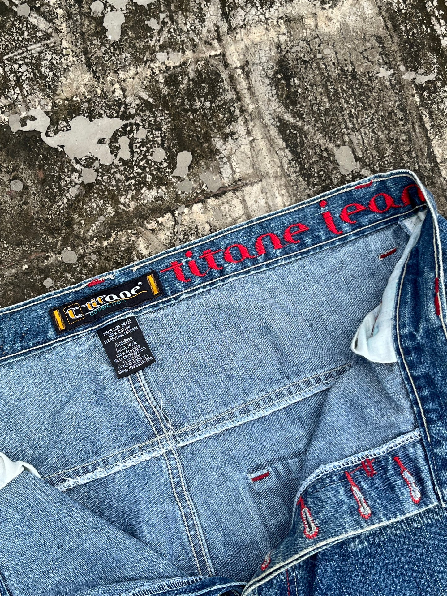 Vintage Tuttane Embroidery Baggy Jeans (34)
