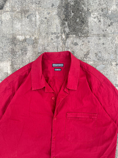 Vintage Red Boxy Cropped Mechanic Tee (M/L)