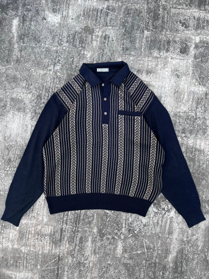 Vintage Nova Blue and Gold Sweater (L)