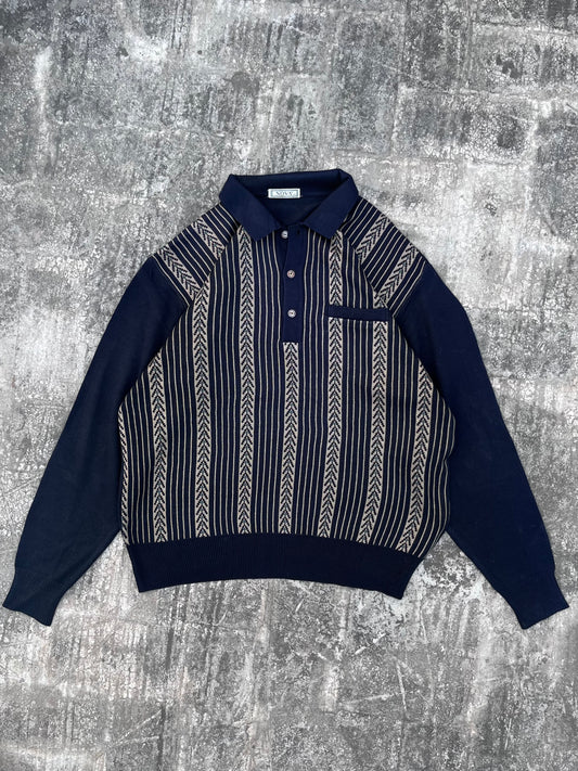 Vintage Nova Blue and Gold Sweater (L)