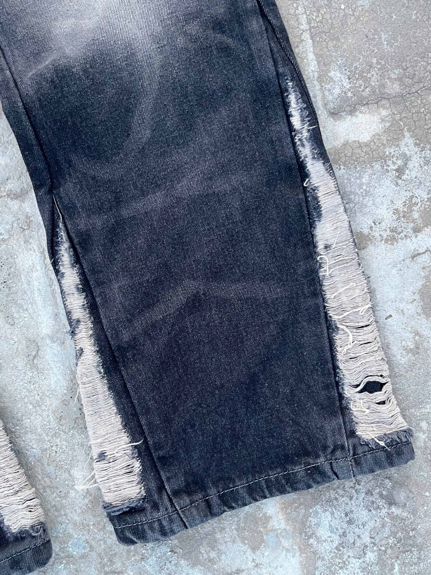 Firetrap Y2K Black Flared Distressed Jeans (32)