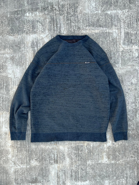 Vintage Dark Blue Knit Sweater (M)