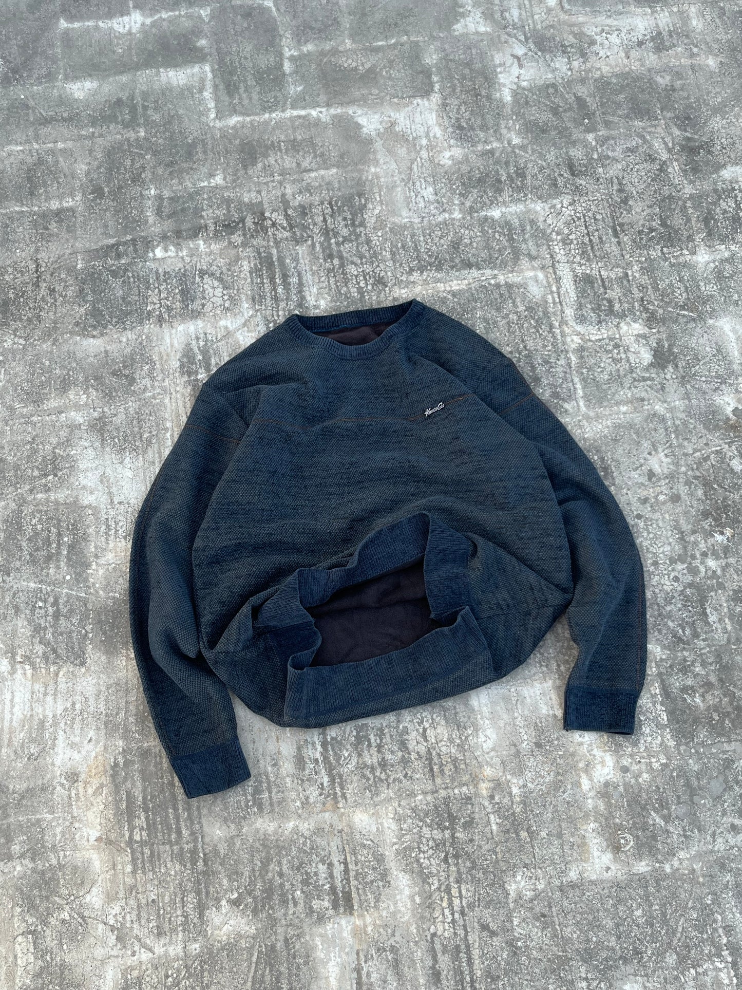 Vintage Dark Blue Knit Sweater (M)