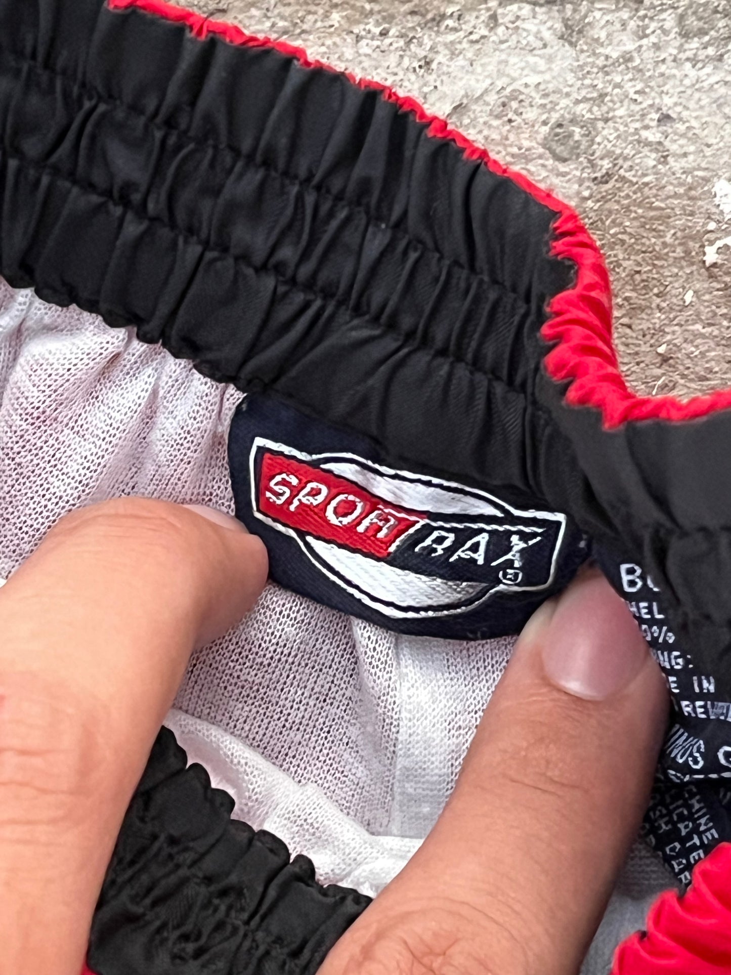 Vintage Sporrax all over Red Buttons Trackpants (M)