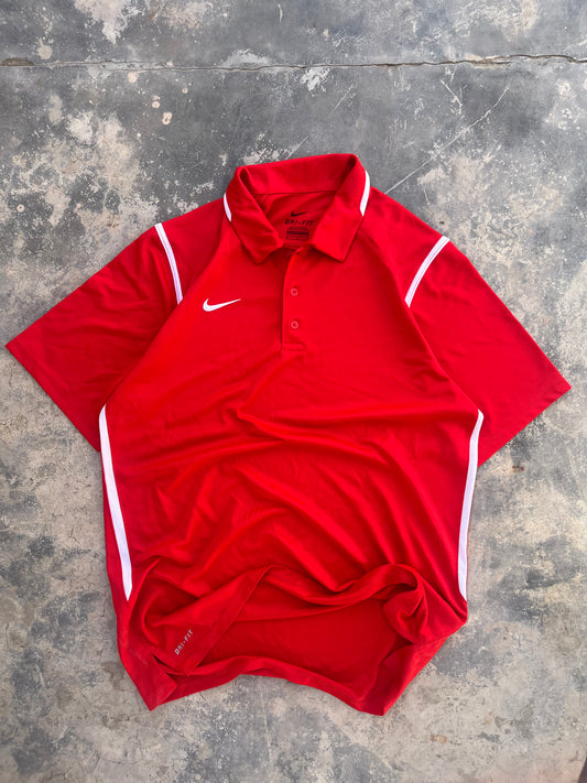 Nike Red Dri Fit Polo Jersey (L)