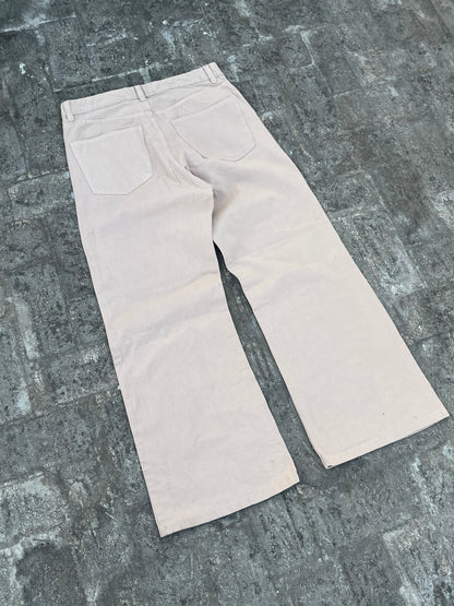 H&M Beige Baggy Jeans (34)