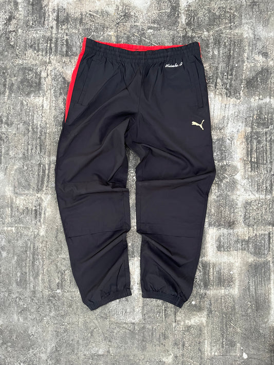 Vintage Black - Red Puma Baggy Trackpants (M)