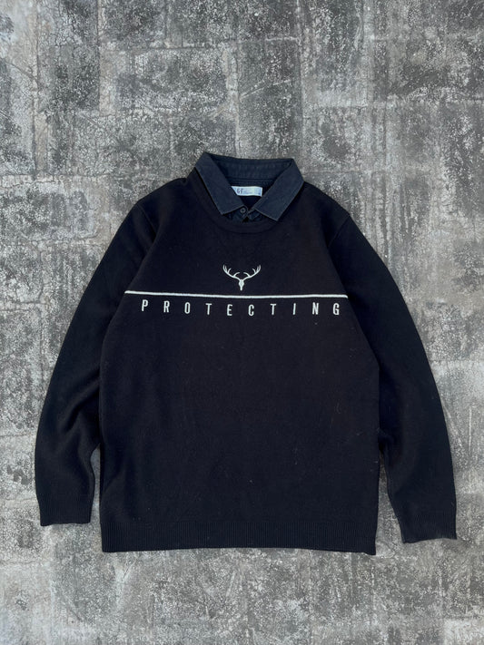 Protecting - Double Layered Collar Sweater (S/M)