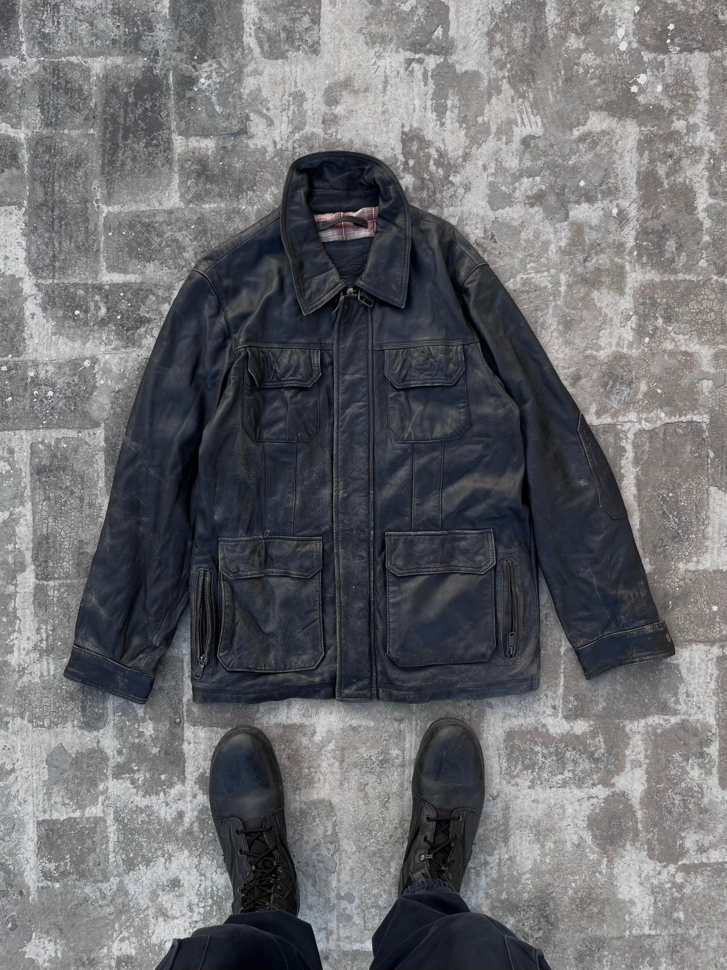 Long Vintage leather jacket (M/L)