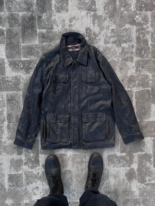 Long Vintage leather jacket (M/L)