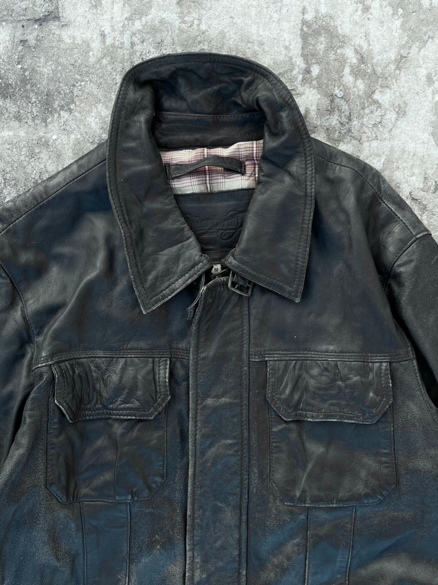 Long Vintage leather jacket (M/L)