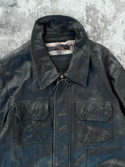 Long Vintage leather jacket (M/L)