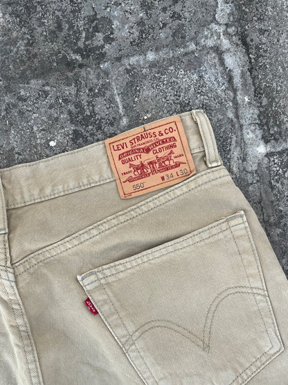 Vintage Levi's 550 Relaxed Fit Khaki Jeans (34)