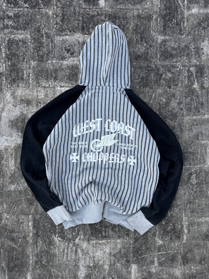 Vintage Y2K West Coast Choppers Long Beach Pinstripe Full Zip Hoodie (M)
