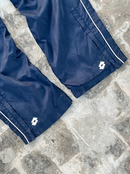 Vintage Lotto Shiny Blue Stripes/ Pink Baggy Trackpants (M)