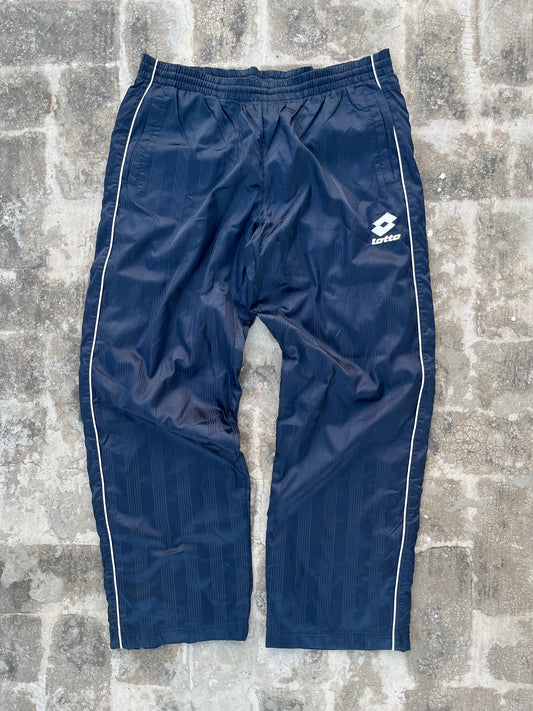 Vintage Lotto Shiny Blue Stripes/ Pink Baggy Trackpants (M)